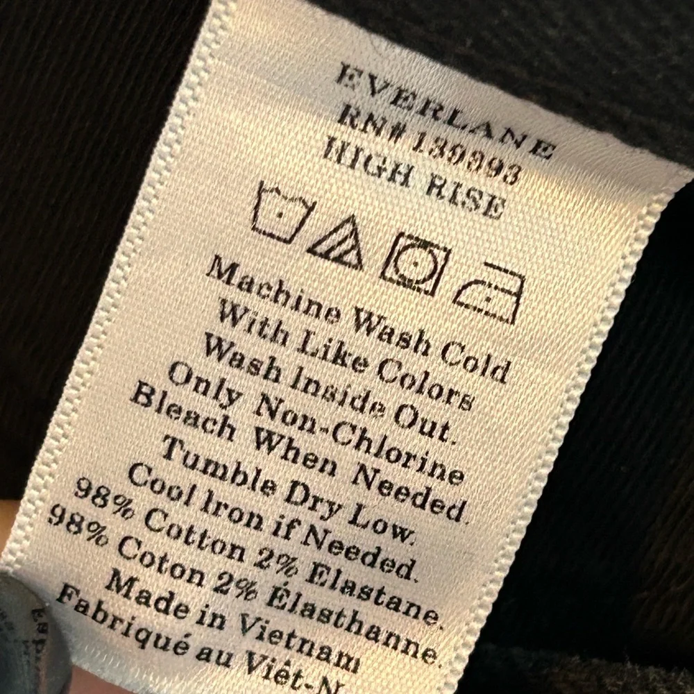 Everlane Women’s‎ High Rise Skinny Black Jeans    Sz 25